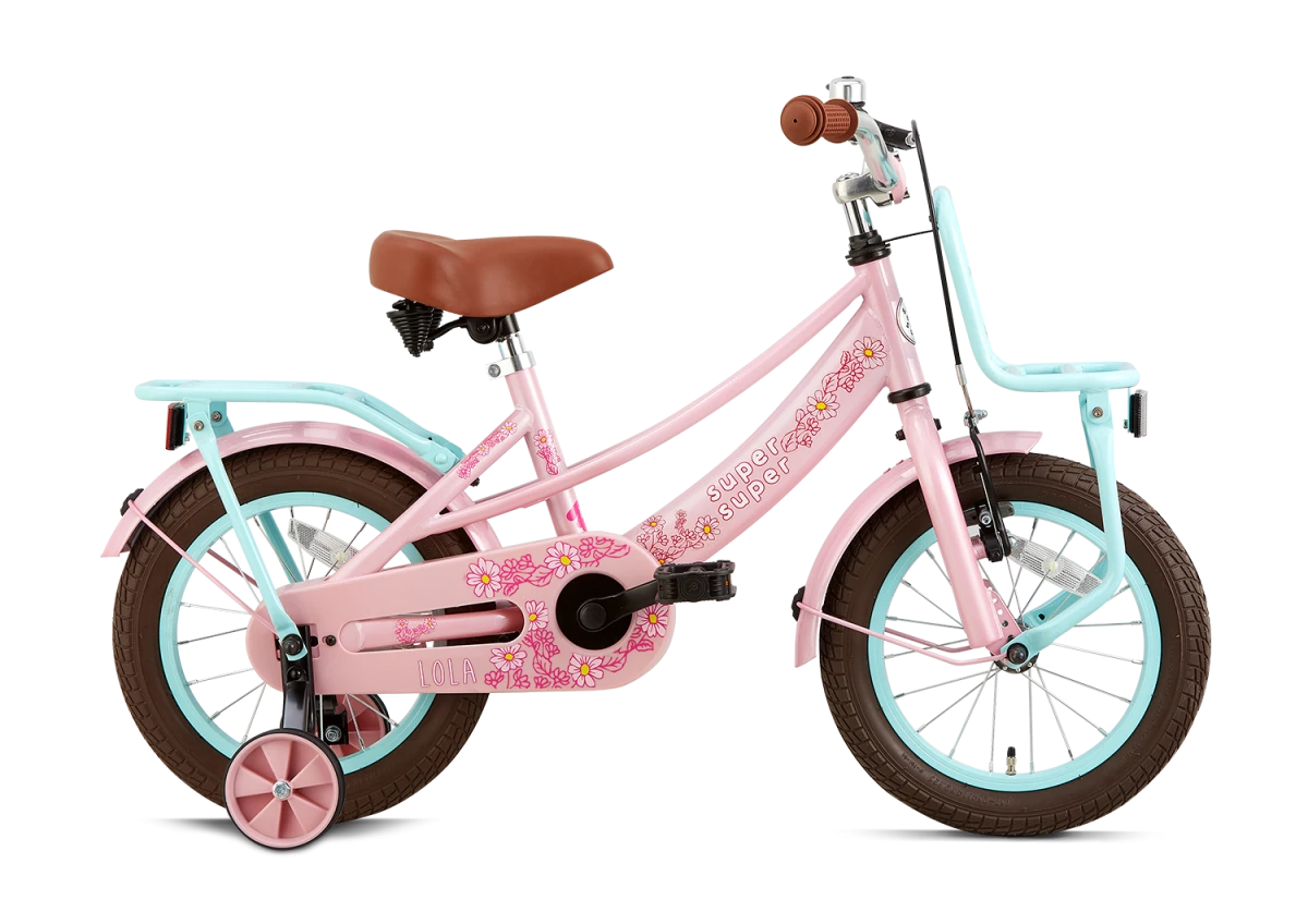 Supersuper 14 Tommer Pigecykel Lola Super Super Roze Turkis 3 Supersuper 14 Tommer Pigecykel Lola Super Super Roze Turkis