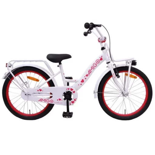 Amigo Sweetheart 18 Tommer 24 Cm Pigecykel Hvid -Cykler til børn butik Amigo Sweetheart 18.w1200