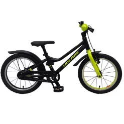 Volare BCargoer 16 Tommer Drengecykel Fodbremse Sort/neongrøn