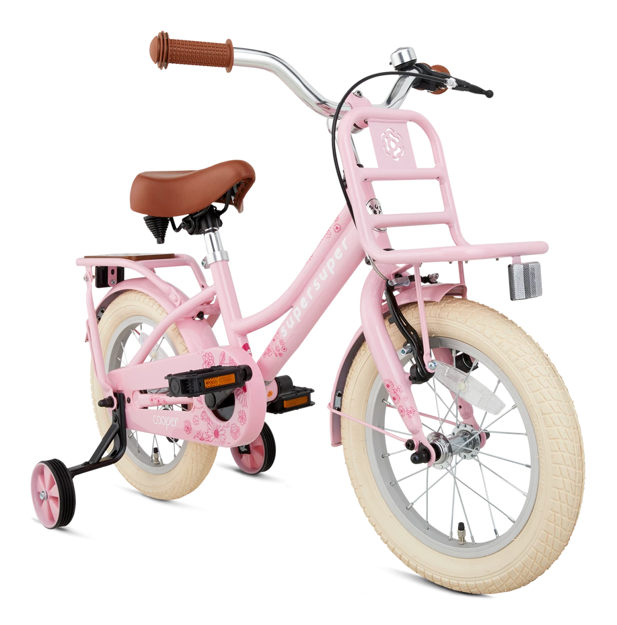 Supersuper 14 Tommer Pigecykel Cooper Bamboo Roze 3 Supersuper 14 Tommer Pigecykel Cooper Bamboo Roze
