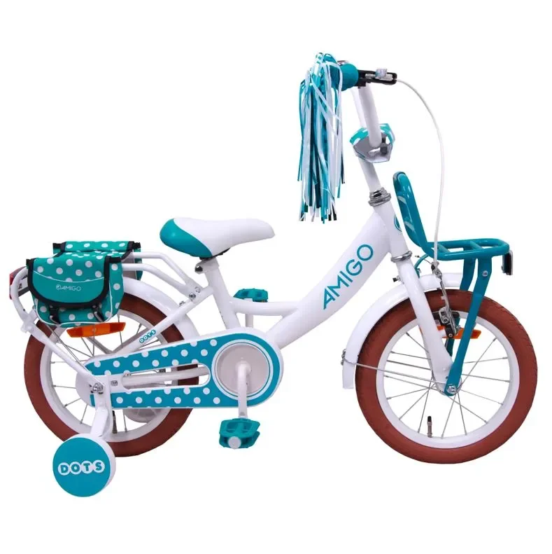 Amigo Dots 12 Tommer Pigecykel Hvid 3 Amigo Dots 12 Tommer Pigecykel Hvid