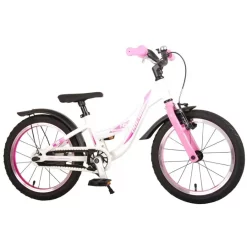 Volare Glamour 16 Tommer Pigecykel Fodbremse Hvid/lyserød