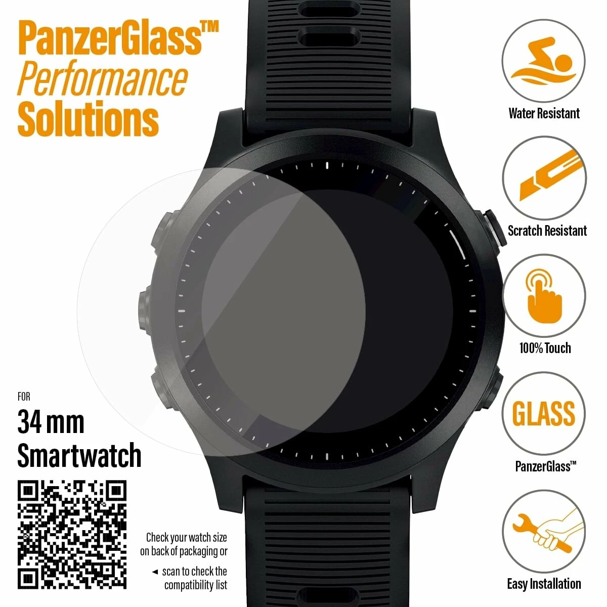 Panzerglass Smartwatch 34mm Skærmbeskyttelsesglas 3 Panzerglass Smartwatch 34mm Skærmbeskyttelsesglas