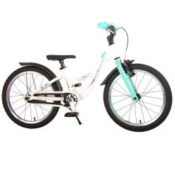 Volare Glamour 18 Tommer 24 Cm Pigecykel Fodbremse Hvid/mintgrøn